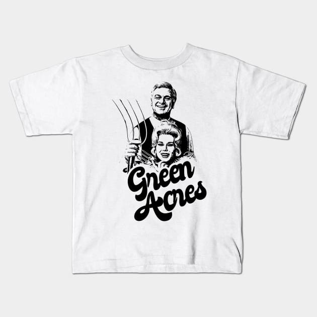 green acres 80s style classic Kids T-Shirt by Hand And Finger